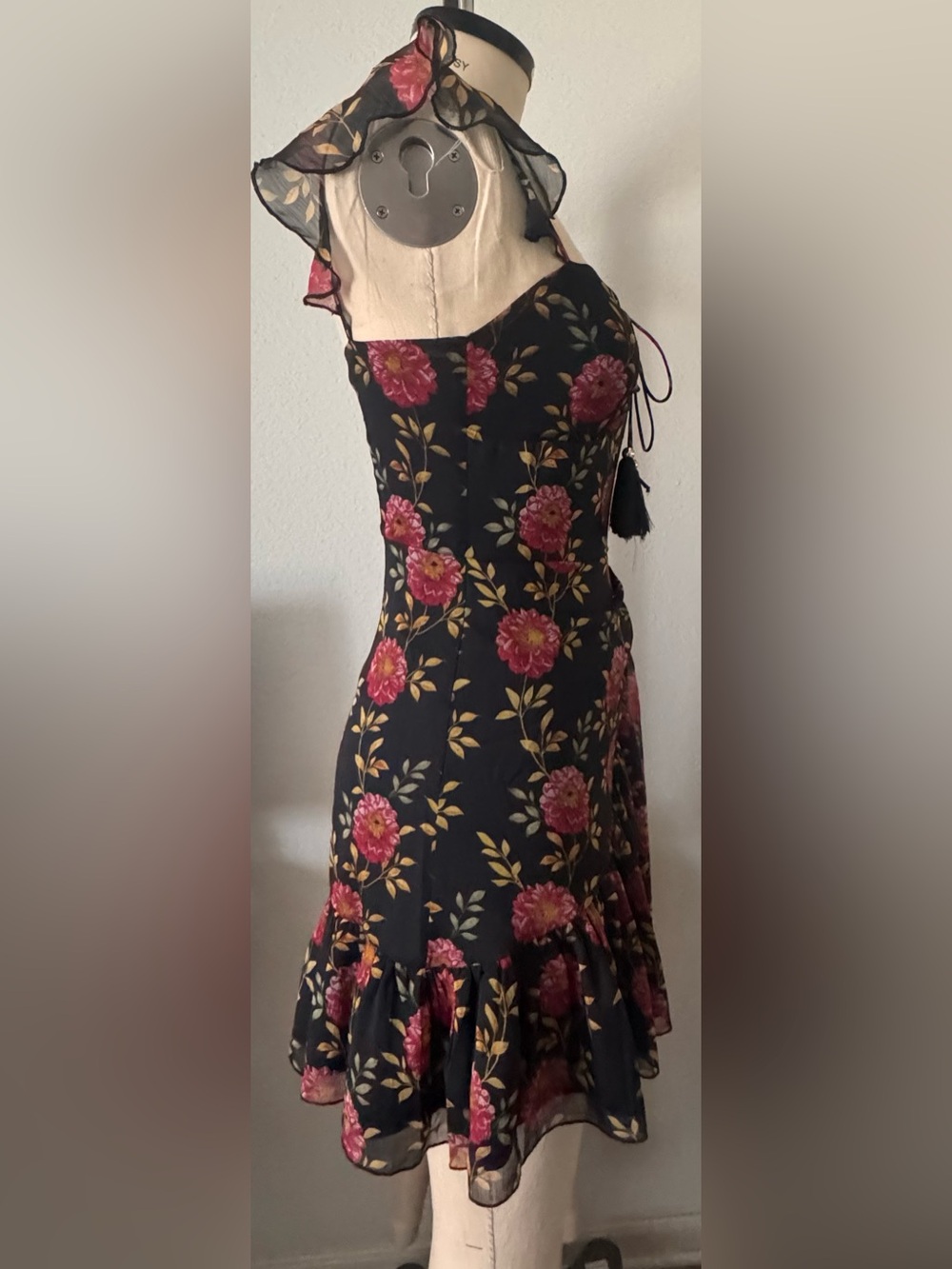 Two Sisters The Label Floral Ruffle Mini Dress | Sweetheart Neck | US 6 AU 10 - Picture 2 of 11